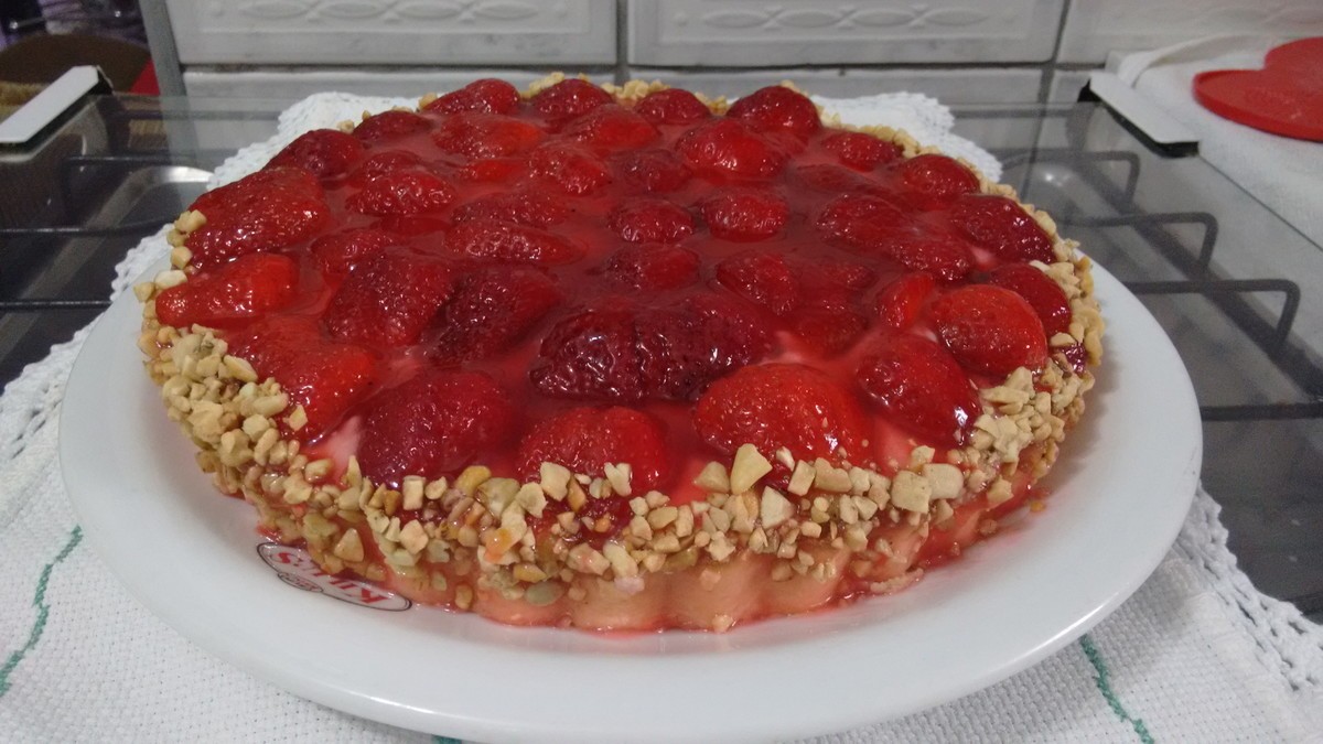 Torta de morango e amaranto